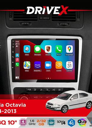 Штатная магнитола для skoda octavia 2004-2013 drivex un8 qled 10" android 4-х32гб 4x45w беспроводной carplay и androidauto