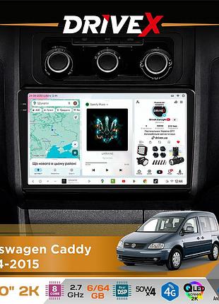 Штатна магнітола для volkswagen caddy 2004-2015 drivex s7 2k qled 10" android 8-ядерний 2.7ггц 6x64гб sim-картка 3g/4g ak7808 ab