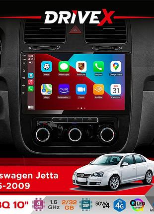 Штатна магнітола для volkswagen jetta 2005-2009 drivex un8 qled 10" android 4-ядерний 2x32гб 4x45w бездротовий carplay та