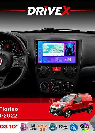 Штатная магнитола для fiat fiorino 2008-2022 drivex a-1003 qled 10" android 2+32гб 4-ядерный 4x50w(tda7851) беспроводной carplay и
