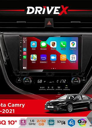 Штатная магнитола для toyota camry 2018-2021 drivex un8 qled 10" android 4-х32гб 4x45w беспроводной carplay и androidauto