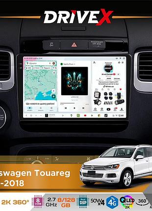 Штатная магнитола для volkswagen touareg 2010-2018 drivex s7+ 2k qled 9" android 8-ядерный 2.7ггц 8x128гб sim-карта 3g/4g ak7808