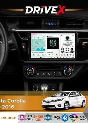 Штатна магнітола для toyota corolla 2013-2016 drivex s7+ 2k qled 10" android 8-ядерний 2.7ггц 8x128гб sim-картка 3g/4g ak7808 ab