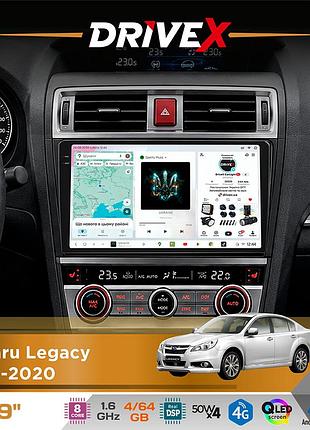 Штатна магнітола для subaru legacy 2014-2020 drivex s4 qled 9" android 8-ядерний 1.6ггц 4x64гб sim-картка 3g/4g tda7851 4x50w dsp