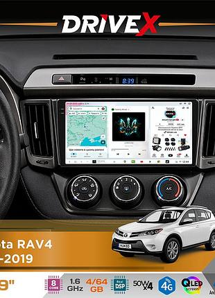 Штатна магнітола для toyota rav4 2013-2019 drivex s4 qled 9" android 8-ядерний 1.6ггц 4x64гб sim-картка 3g/4g tda7851 4x50w dsp