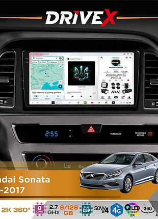 Штатная магнитола для hyundai sonata 2015-2017 drivex s7+ 2k qled 9" android 8-ядерный 2.7ггц 8x128гб sim-карта 3g/4g ak7808 ab
