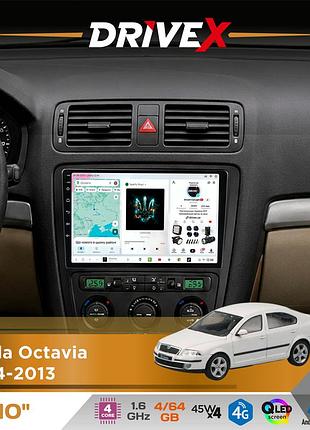Штатная магнитола для skoda octavia 2004-2013 drivex s3 qled 10" android 8-ядерный 1.6ггц 4x64гб sim-карта 3g/4g 7388 4x45w asp