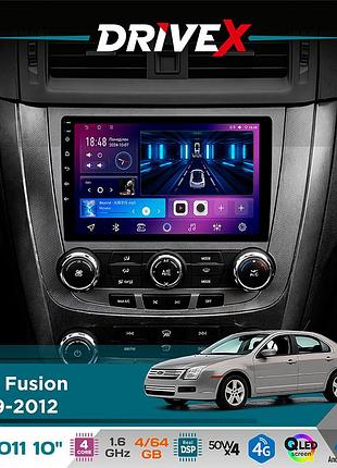 Штатная магнитола для ford fusion 2009-2012 drivex se-1011 qled 10" android 4-ядерный 4+64гб dsp 4x50w(tda7851) беспроводной carplay