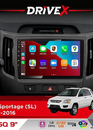 Штатна магнітола для kia sportage (sl) 2010-2016 drivex un5 qled 9" android 4-ядерний 2+32гб 4x45w бездротовий carplay та