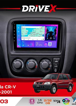 Штатная магнитола для honda cr-v 1995-2001 drivex a-903 qled 9" android 4-ядерный 2+32гб 4x50w(tda7851) беспроводной carplay и