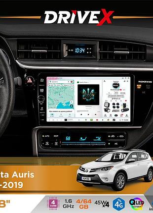Штатная магнитола для toyota auris 2017-2019 drivex s3 qled 8" с физическими кнопками android 8-ядерный 1.6ггц 4x64гб sim-карта