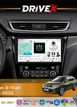 Штатна магнітола для nissan x-trail 2014-2022 drivex s7+ 2k qled 10" android 8-ядерний 2.7ггц 8x128гб sim-картка 3g/4g ak7808 ab