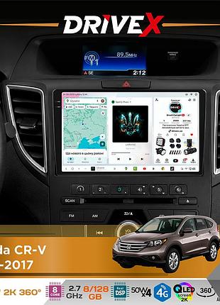 Штатна магнітола для honda cr-v 2012-2017 drivex s7+ 2k qled 10" android 8-ядерний 2.7ггц 8x128гб sim-картка 3g/4g ak7808 ab 4x50w