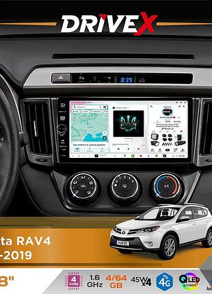 Штатная магнитола для toyota rav4 2013-2019 drivex s3 qled 8" с физическими кнопками android 8-ядерный 1.6гц 4x64гб sim-карта 3g/4g