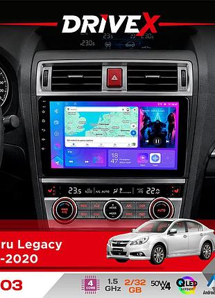 Штатная магнитола для subaru legacy 2014-2020 drivex a-903 qled 9" android 4-ядерный 2+32гб 4x50w(tda7851) беспроводной carplay и