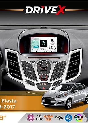 Штатная магнитола для ford fiesta 2008-2017 drivex s3 qled 9" android 8-ядерный 1.6ггц 4x64гб sim-карта 3g/4g 7388 4x45w asp
