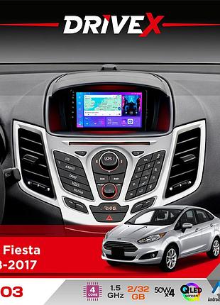 Штатна магнітола для ford fiesta 2008-2017 drivex a-903 qled 9" android 4-ядерний 2+32гб 4x50w(tda7851) бездротовий carplay та