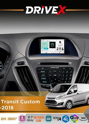 Штатная магнитола для ford transit custom 2012-2018 drivex s7+ 2k qled 9" android 8-ядерный 2.7ггц 8x128гб sim-карта 3g/4g ak7808