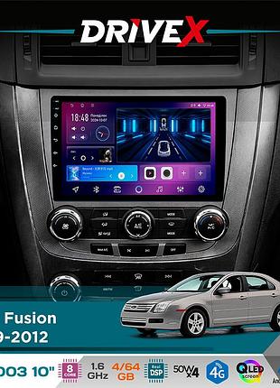 Штатная магнитола для ford fusion 2009-2012 drivex se-1003 qled 10" android 8-ядерный 4+64гб sim-карта 3g/4g dsp 4x50w(tda7851)