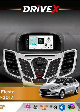 Штатна магнітола для ford fiesta 2008-2017 drivex s3 qled 8" з фізичними кнопками android 8-ядерний 1.6ггц 4x64гб sim-картка 3g/4g