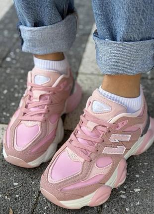 Кроссовки в стиле new balance 9060 bashili женские розовый 36 (22,5 см) (h6526 pink)