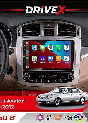 Штатная магнитола для toyota avalon 2010-2012 drivex un5 qled 9" android 4-ядерный 2+32гб 4x45w беспроводной carplay и androidauto