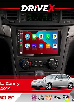 Штатная магнитола для toyota camry 2011-2014 drivex un5 qled 9" android 4-ядерный 2+32гб 4x45w беспроводной carplay и androidauto