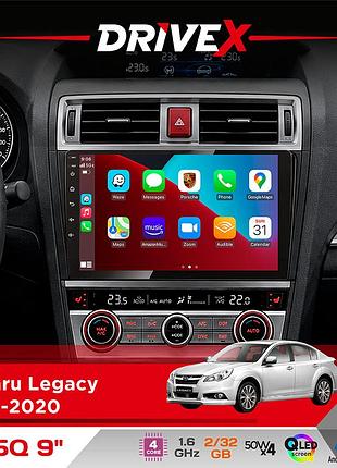 Штатная магнитола для subaru legacy 2014-2020 drivex un5 qled 9" android 4-ядерный 2+32гб 4x45w беспроводной carplay и androidauto
