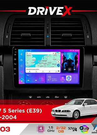 Штатная магнитола для bmw 5 series (e39) 1995-2004 drivex a-903 qled 9" android 4-ядерный 2+32гб 4x50w(tda7851) беспроводной carplay