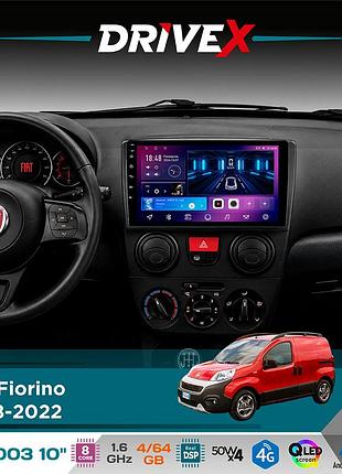Штатная магнитола для fiat fiorino 2008-2022 drivex se-1003 qled 10" android 8-ядерный 4+64гб sim-карта 3g/4g dsp 4x50w(tda7851)