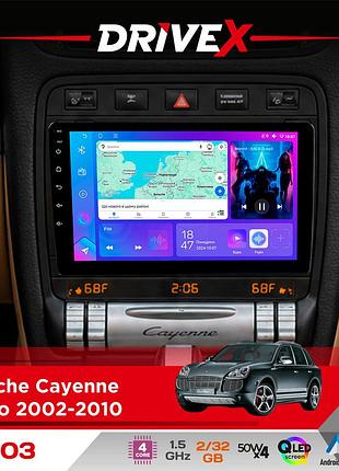 Штатная магнитола для porsche cayenne turbo 2002-2010 drivex a-903 qled 9" android 4-ядерный 2+32гб 4x50w(tda7851) беспроводной