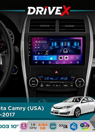 Штатная магнитола для toyota camry (usa) 2015-2017 drivex se-1003 qled 10" android 8-ядерный 4+64гб sim-карта 3g/4g dsp