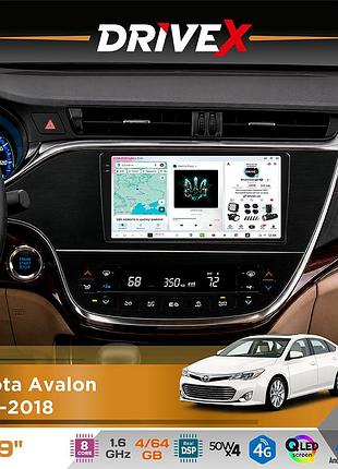 Штатная магнитола для toyota avalon 2013-2018 drivex s4 qled 9" android 8-ядерный 1.6ггц 4x64гб sim-карта 3g/4g tda7851 4x50w dsp