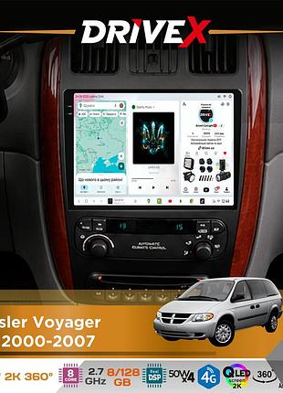 Штатная магнитола для chrysler voyager (rs) 2000-2007 drivex s7+ 2k qled 10" android 8-ядерный 2.7ггц 8x128гб sim-карта 3g/4g