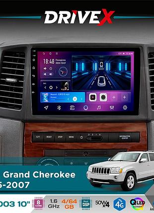 Штатная магнитола для jeep grand cherokee 2005-2007 drivex se-1003 qled 10" android 8-ядерный 4+64гб sim-карта 3g/4g dsp