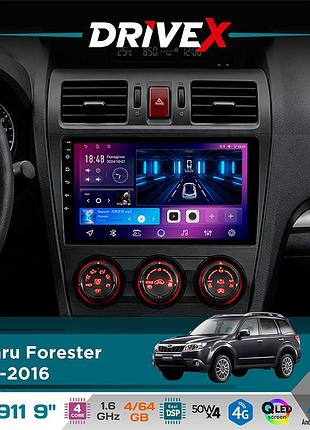 Штатная магнитола для subaru forester 2012-2016 drivex se-911 4+64гб qled 9" android 4-ядерный 4x50w(tda7851) dsp беспроводной