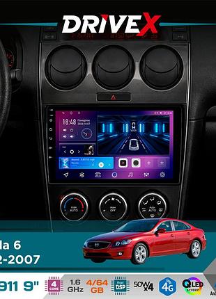Штатная магнитола для mazda 6 2002-2007 drivex se-911 4+64гб qled 9" android 4-ядерный 4x50w(tda7851) dsp беспроводной carplay и