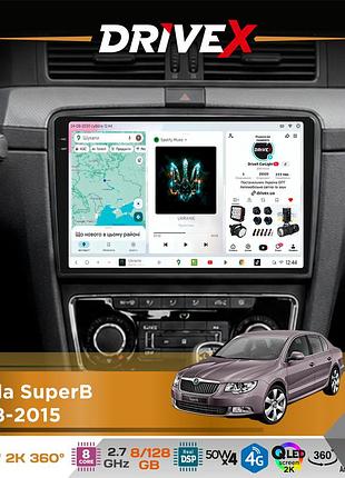 Штатная магнитола для skoda superb 2008-2015 drivex s7+ 2k qled 10" android 8-ядерный 2.7ггц 8x128гб sim-карта 3g/4g ak7808 ab