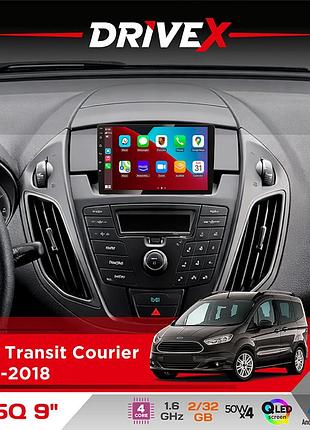 Штатная магнитола для ford transit courier 2014-2018 drivex un5 qled 9" android 4-ядерный 2+32гб 4x45w беспроводной carplay и