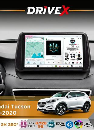 Штатная магнитола для hyundai tucson 2018-2020 drivex s7+ 2k qled 9" android 8-ядерный 2.7ггц 8x128гб sim-карта 3g/4g ak7808 ab