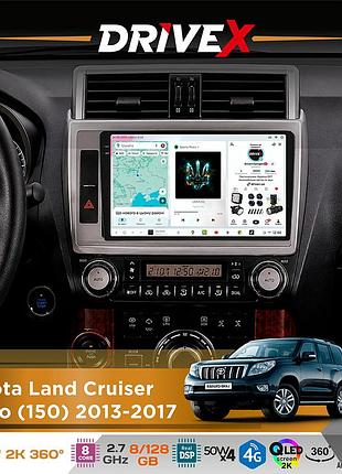 Штатная магнитола для toyota land cruiser prado (150) 2013-2017 drivex s7+ 2k qled 10" android 8-ядерный 2.7ггц 8x128гб sim-карта