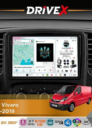 Штатна магнітола для opel vivaro 2014-2019 drivex s7+ 2k qled 9" android 8-ядерний 2.7ггц 8x128гб sim-картка 3g/4g ak7808 ab 4x50w