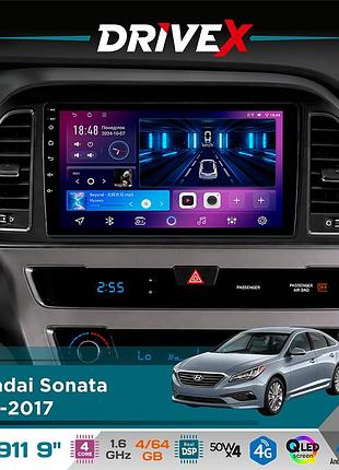 Штатная магнитола для hyundai sonata 2015-2017 drivex se-911 4+64гб qled 9" android 4-ядерный 4x50w(tda7851) dsp беспроводной
