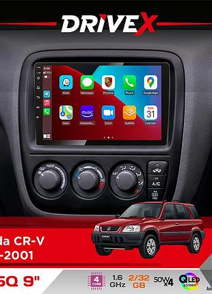 Штатная магнитола для honda cr-v 1995-2001 drivex un5 qled 9" android 4-ядерный 2+32гб 4x45w беспроводной carplay и androidauto