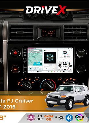 Штатная магнитола для toyota fj cruiser 2007-2016 drivex s3 qled 8" с физическими кнопками android 8-ядерный 1.6ггц 4x64гб sim-карта