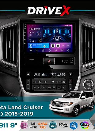 Штатная магнитола для toyota land cruiser (200) 2015-2019 drivex se-911 4+64гб qled 9" android 4-ядерный 4x50w(tda7851) dsp