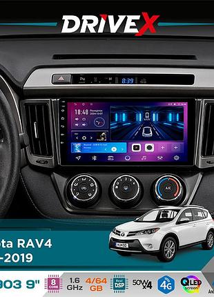 Штатная магнитола для toyota rav4 2013-2019 drivex se-903 qled 9" android 8-ядерный 4+64гб sim-карта 3g/4g dsp 4x50w(tda7851)