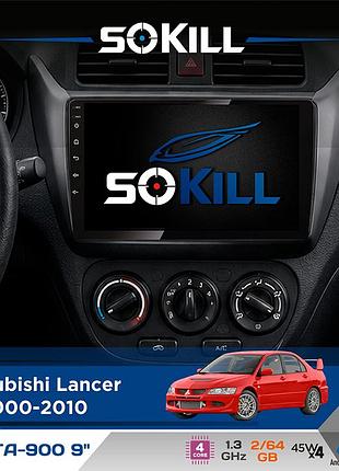 Штатная магнитола для mitsubishi lancer ix 2000-2010 sokill delta-900 9" android 4-ядерный 2+64гб 4x45w беспроводной carplay и
