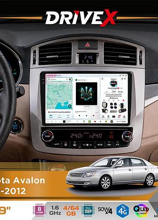 Штатная магнитола для toyota avalon 2010-2012 drivex s4 qled 9" android 8-ядерный 1.6ггц 4x64гб sim-карта 3g/4g tda7851 4x50w dsp