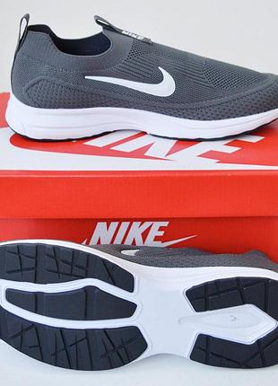 Nike gray white мокасини 4